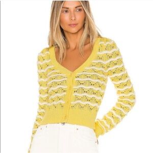 MAJORELLE Yellow and Cream Knit Cardigan
